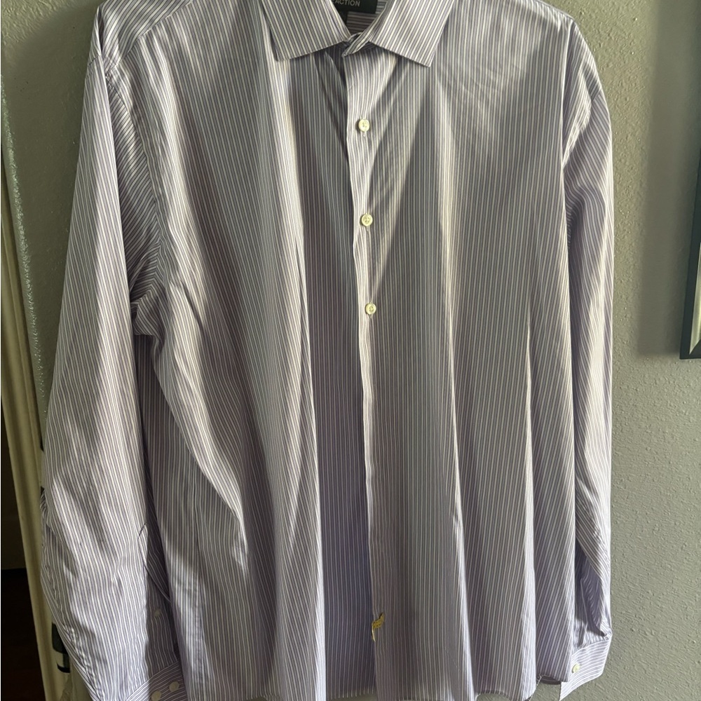 Kenneth Cole Men's Striped Dress Shirt - Light Purple